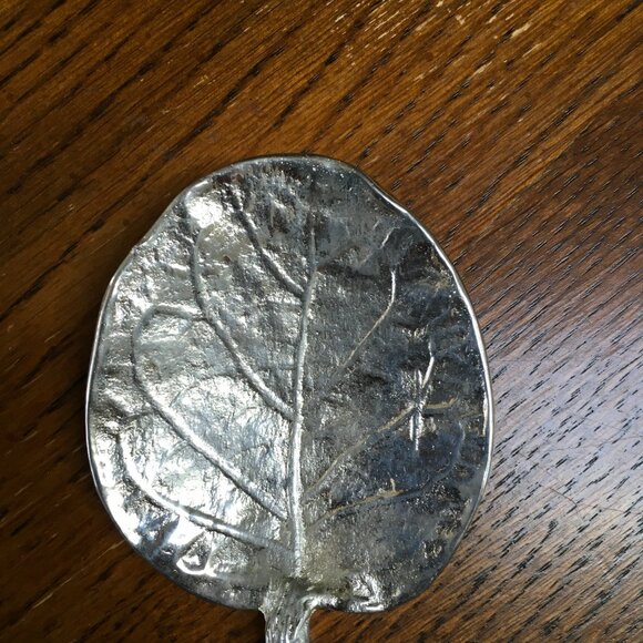 Michael Aram salad utensils set leaf double handled spoon fork rare signed art - Picture 9 of 13